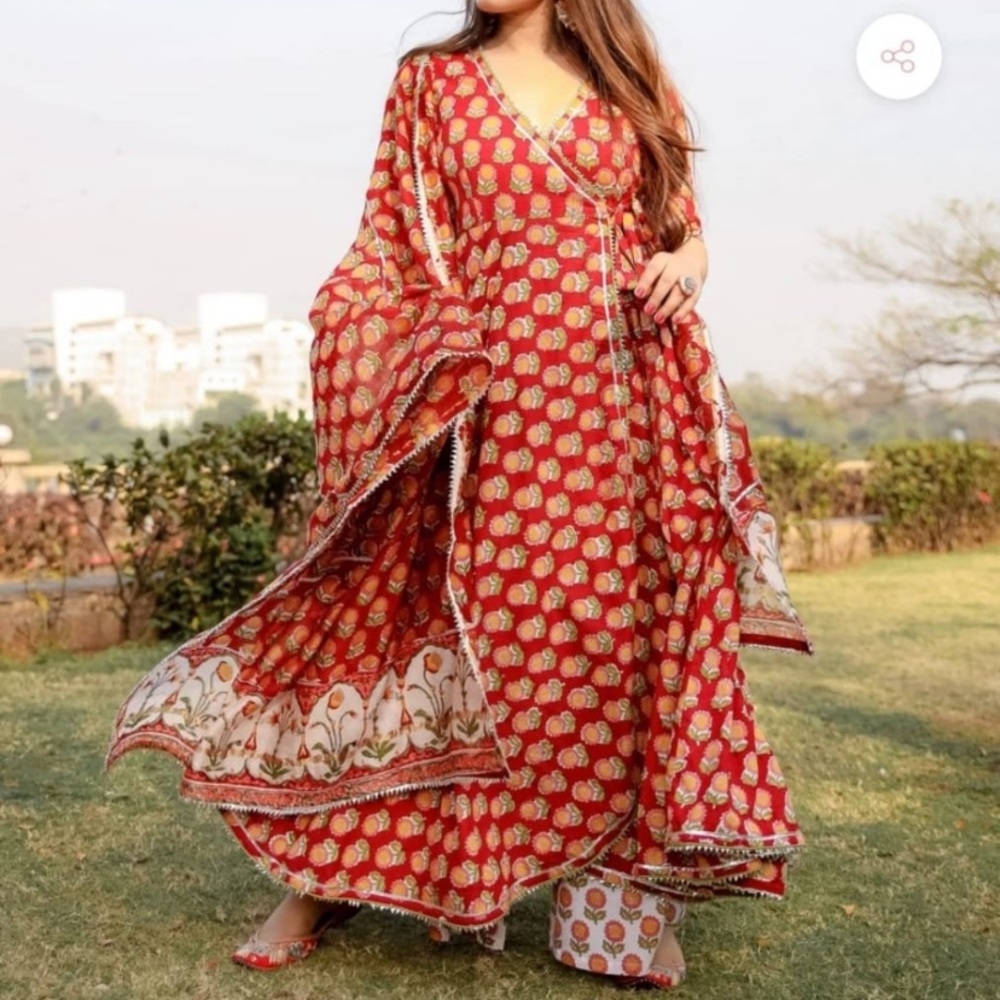 Indian red ethnic anarkali suit/dress. Hand made from India, never worn!